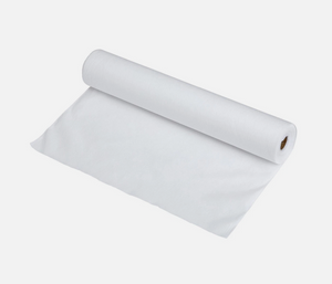 Roll of white paper on a light gray background