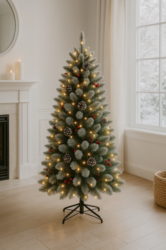 5ft Artificial Snow Effect Christmas Tree