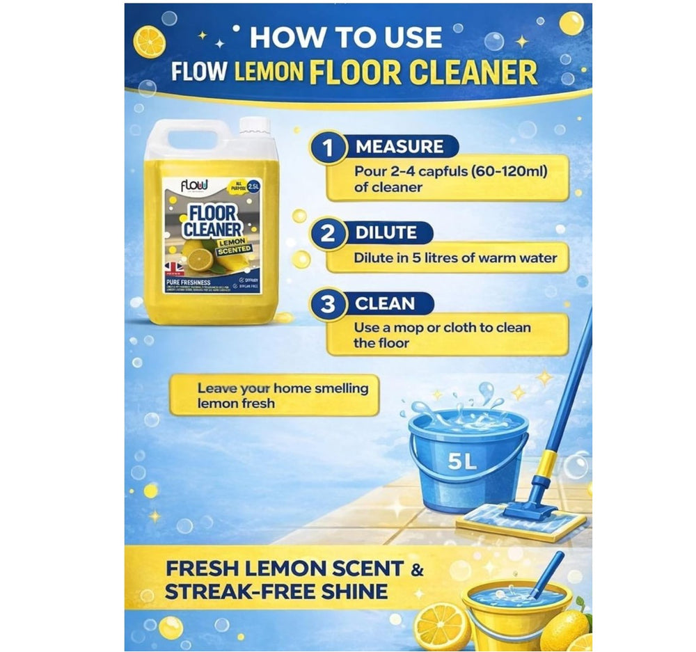 2.5L Floor Cleaner Lemon Scented Multi Purpose Cleaner