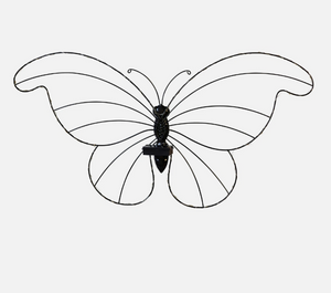 Black outline of a butterfly on a white background
