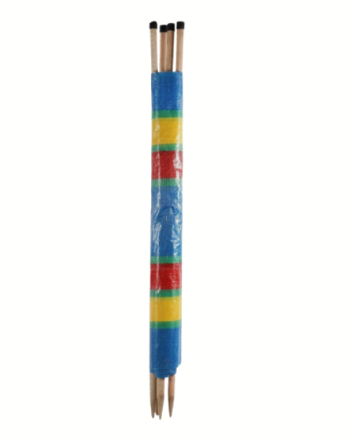 Colorful stick with black tips on a white background