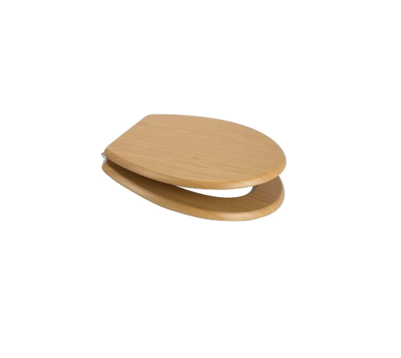 Wooden toilet seat on a white background