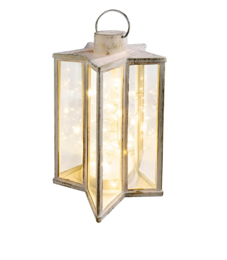 Decorative lantern with lights on a white background