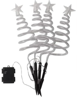 Decorative Christmas tree with stars on a white background