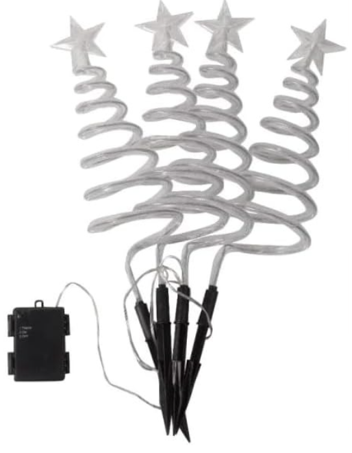 Decorative Christmas tree with stars on a white background