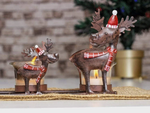 Christmas Reindeer Tealight Candle Holder