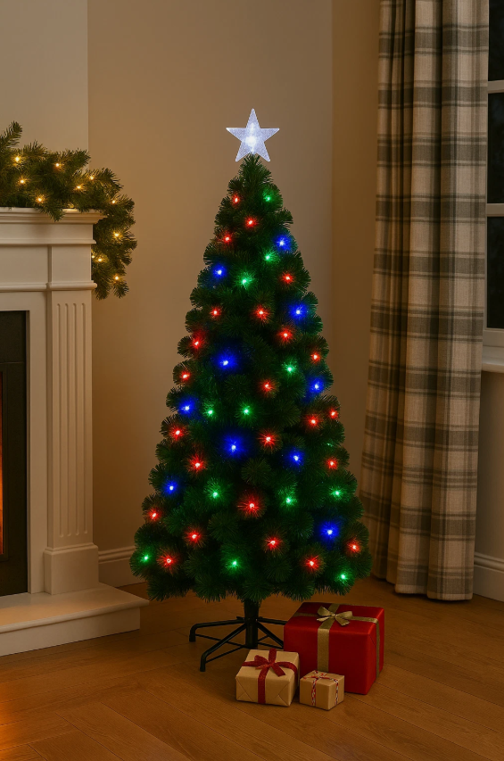 5ft Fibre Optic Christmas Tree Multicolour LED