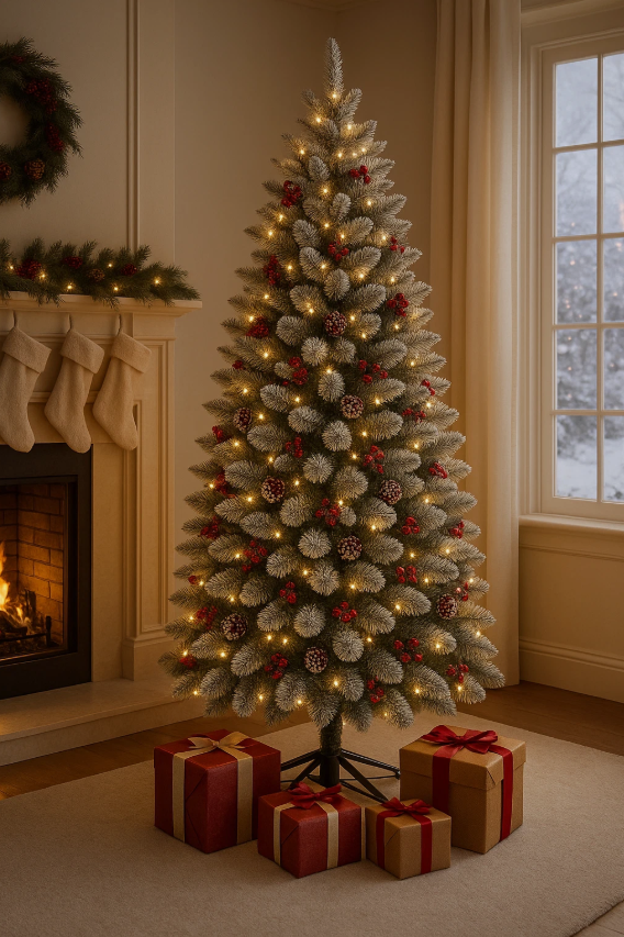 6ft Artificial Snow Effect Christmas Tree