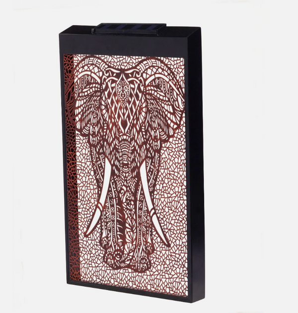 Decorative wall light with elephant design on a white background