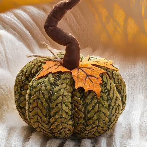 Large Green Plush Pumpkin