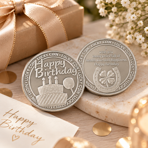 Engraved Lucky Coin Good Luck Charm Birthday Keepsake Gift Token