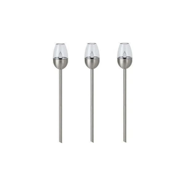 Solar powered flame torch lights for outdoor entertaining