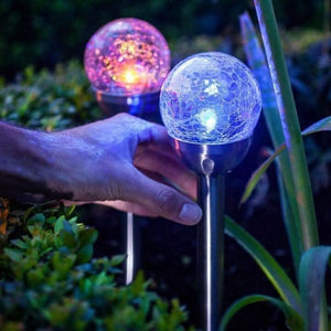 Solar powered garden lights for balcony and patio ambience