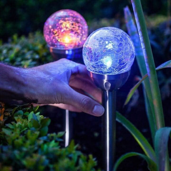 Solar powered garden lights for balcony and patio ambience