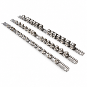 3pc Socket Rail Set 1/2" 3/8" 1/4" Storage Holder Grip Organiser Tool Storage