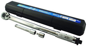 Torque wrench set with black carrying case on a white background