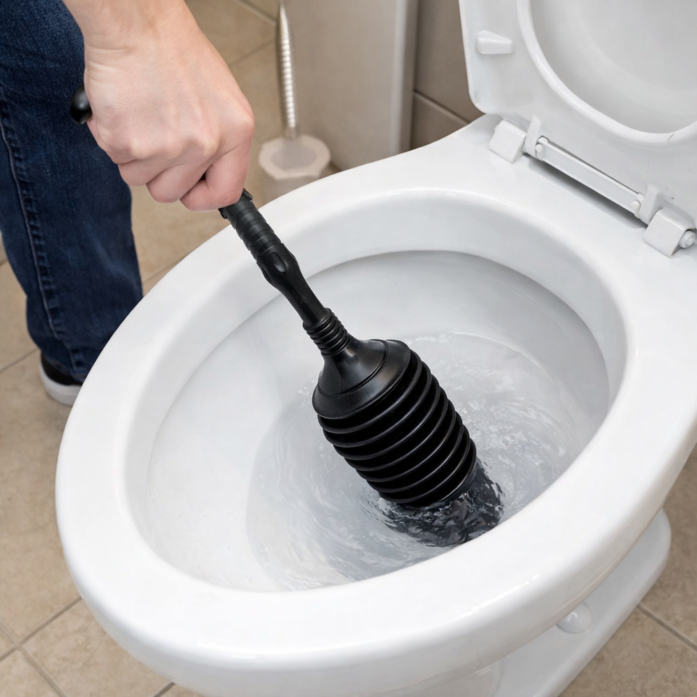 Heavy Duty Bathroom Drain Plunger Sink & Toilet Blockage Remover