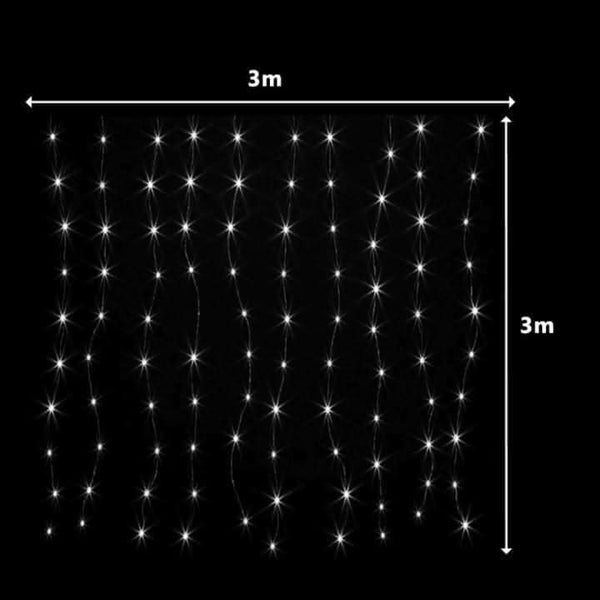 Waterfall string lights featuring multiple white LED strands