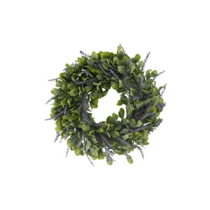 UV resistant artificial lavender wreath for outdoor use