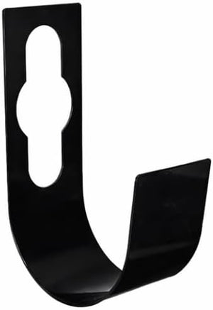 Durable black hose holder keeping garden tidy