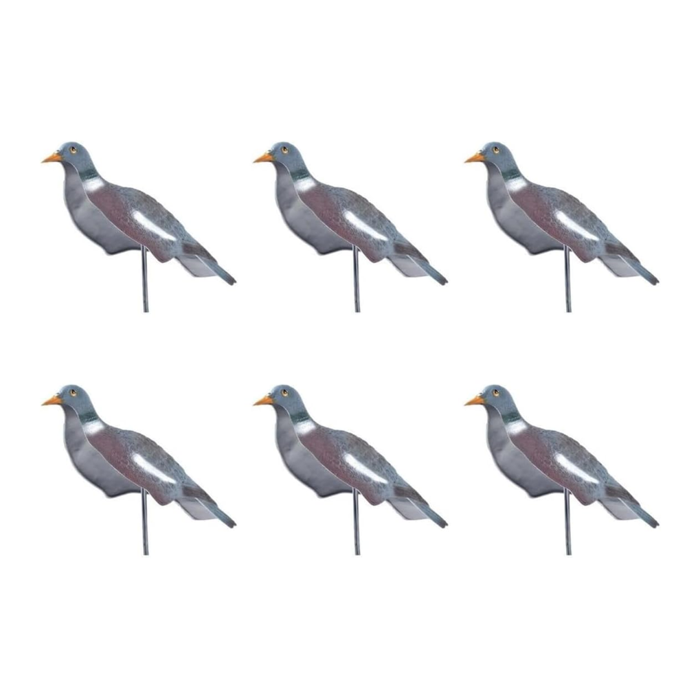 6 High Definition Pigeon Decoys with Ground Stakes