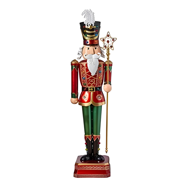 Decorative nutcracker figure with a white background