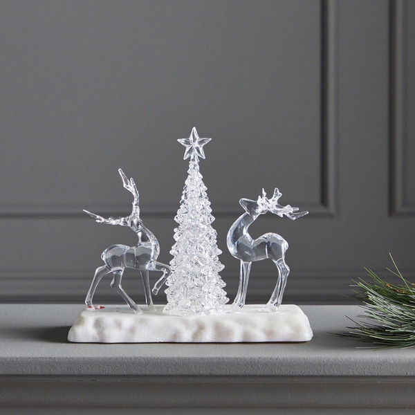 Musical Light-Up Scene With Reindeer and Tree
