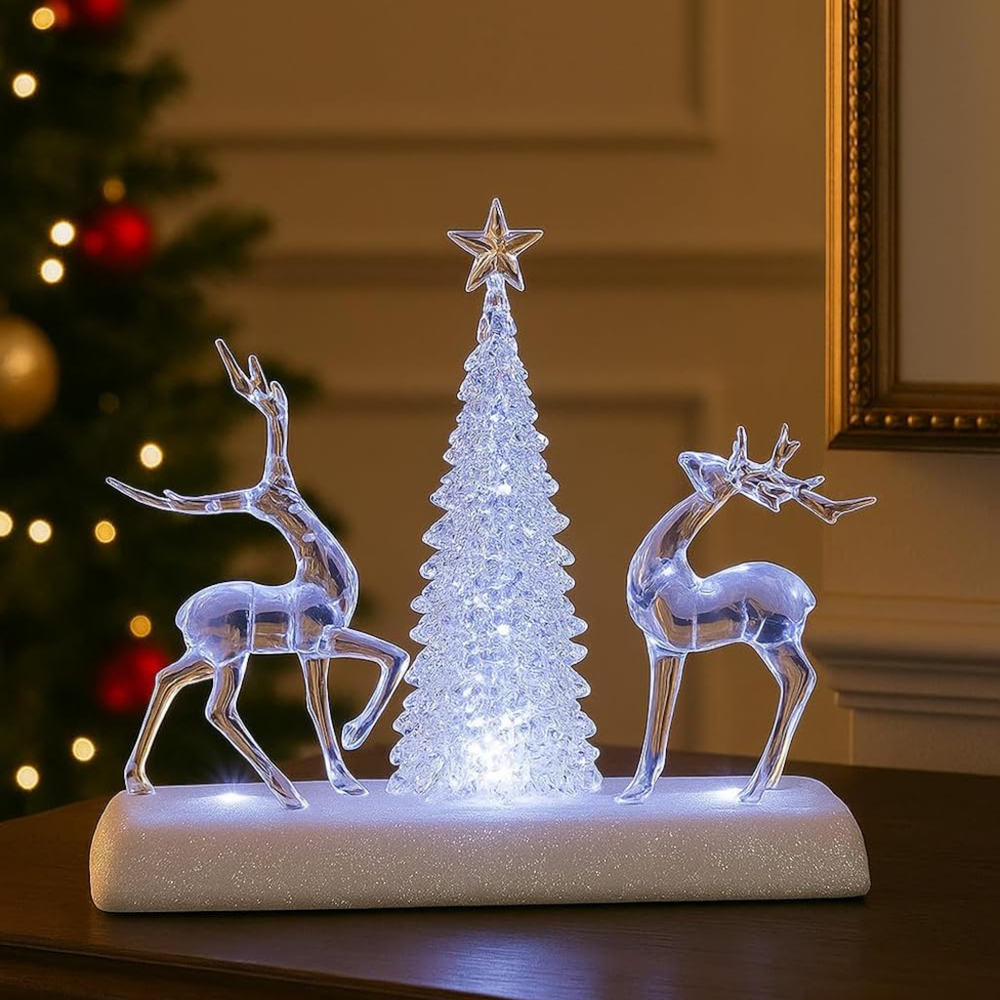 Musical Light-Up Scene With Reindeer and Tree