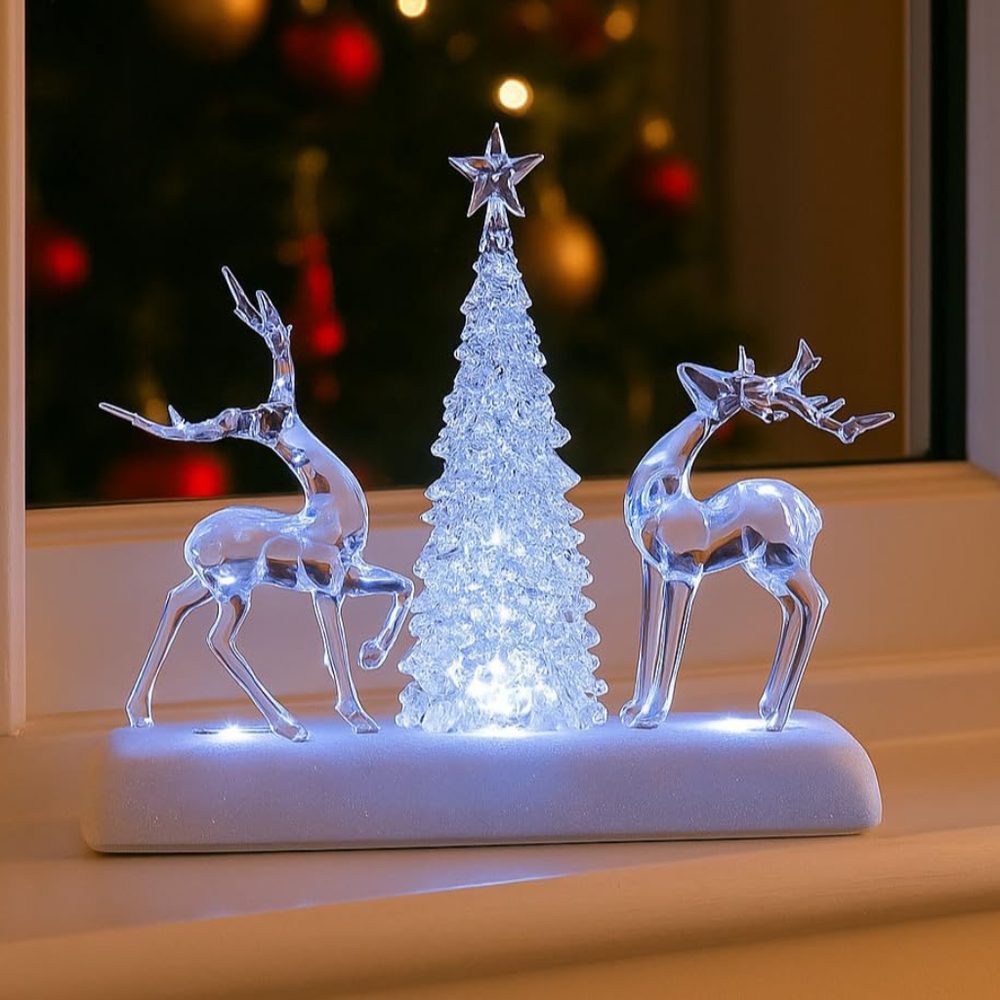 Musical Light-Up Scene With Reindeer and Tree