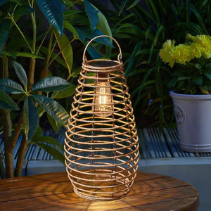 Venus natural rattan solar lantern