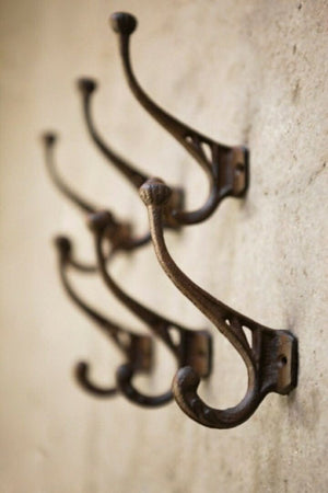 Vintage style wall hooks for coats hats and bags