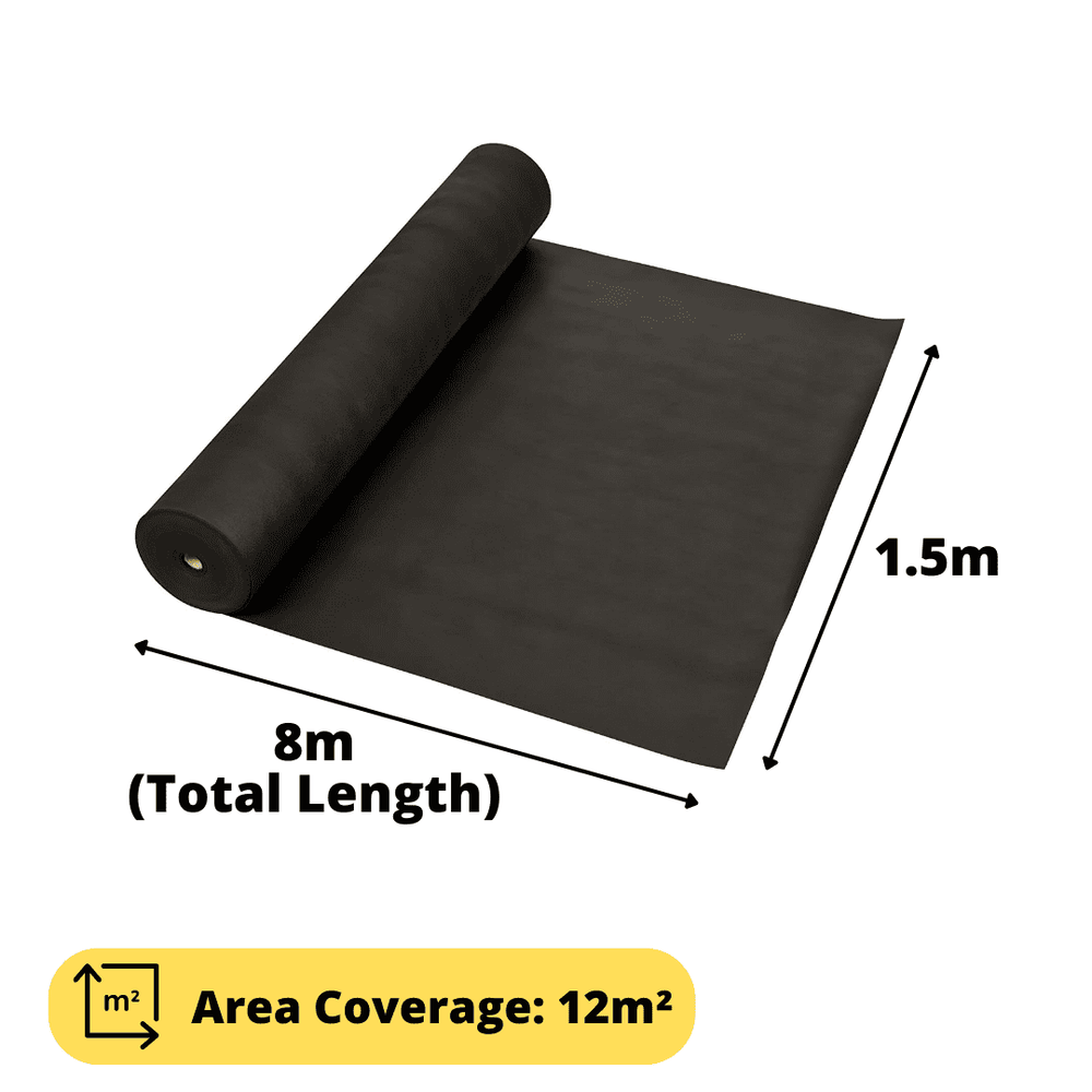Large weed membrane 8m x 1.5m sheet cover garden fabric 50gsm