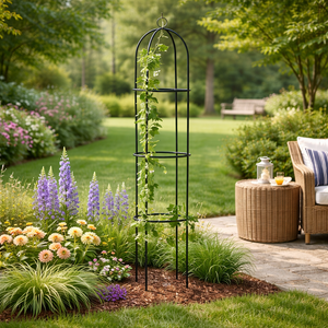 1.9m Metal Garden Obelisk Climbing Plant Support Frame