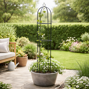 1.9m Metal Garden Obelisk Climbing Plant Support Frame