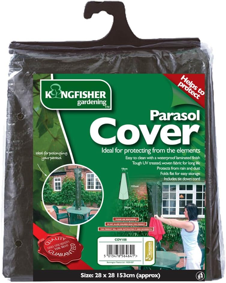 Green waterproof parasol cover for garden umbrella protection