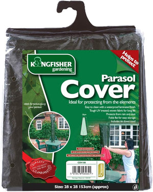 Green waterproof parasol cover for garden umbrella protection