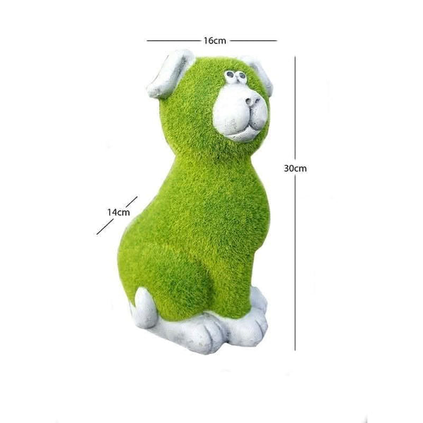 Weatherproof resin dog statue for balcony and patio styling