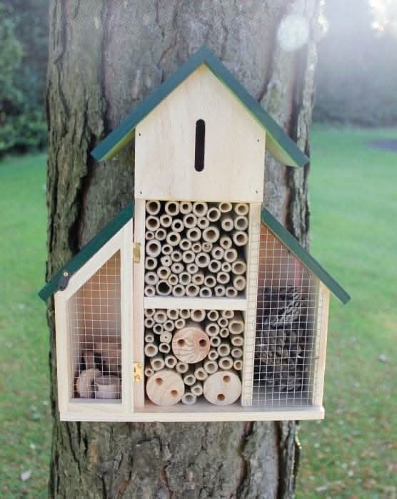 Large Insect Hotel Wooden Insect Hotel - Large with Green Roof