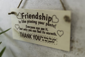 Wooden novelty friendship plaque for birthdays and Christmas