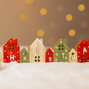 Christmas Wooden Houses Word Decor