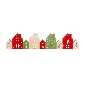 Christmas Wooden Houses Word Decor