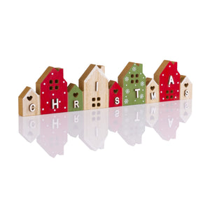 Christmas Wooden Houses Word Decor