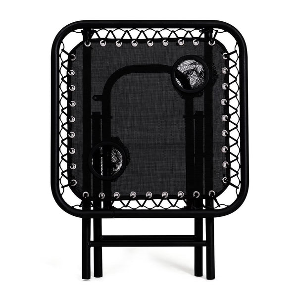 Set of 2 Black Folding Sun Loungers with Canopy and Drinks Table