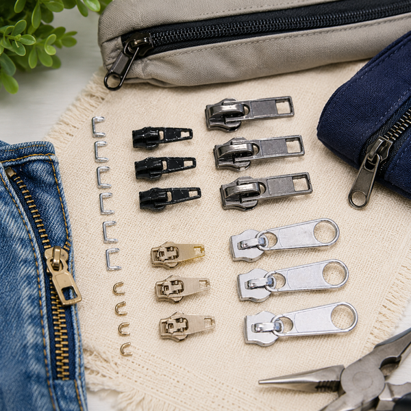 22 Piece Zipper Repair Kit for Jackets, Jeans, Bags & Broken Zip Fixes