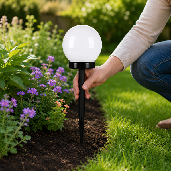 4 Pack Solar Globe Stake Lights for Garden Paths, Patio & Outdoor Lighting