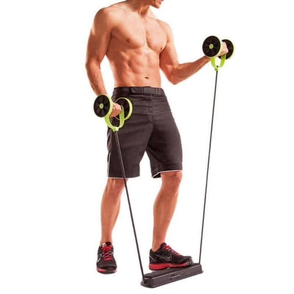 Total body workout trainer shown in starting position
