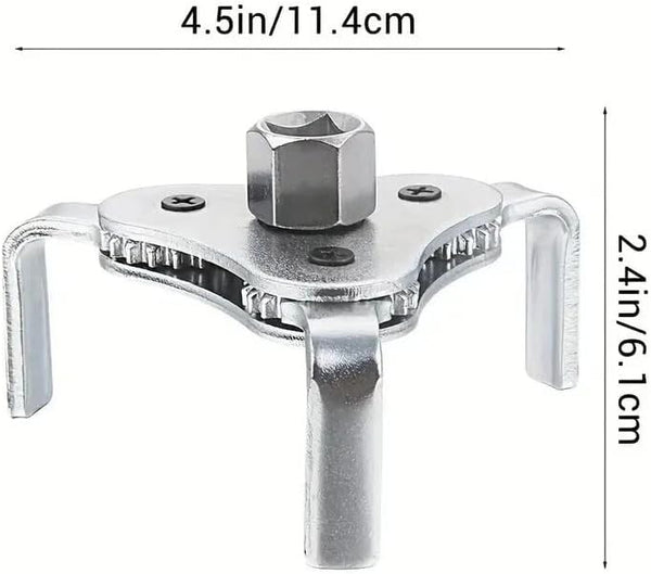 Compact oil filter removal wrench for tight spaces