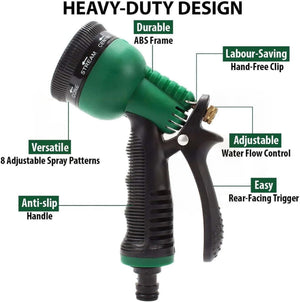 Soft grip hose nozzle for watering flowers and lawns.