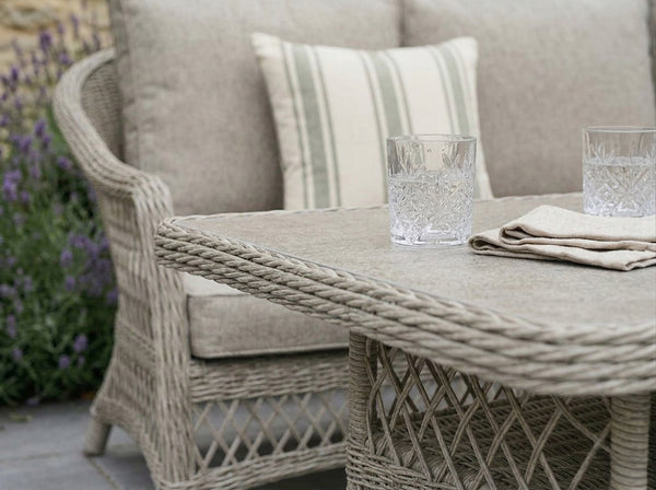 Greige wicker patio furniture