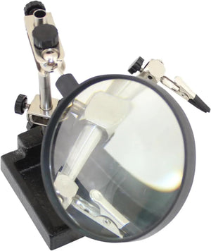 Magnifying glass with light for soldering